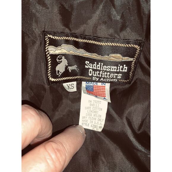 Saddlesmith Outfitters By Action Hood Canvas Jacket XS 46" Chest Oversize USA - Picture 9 of 10